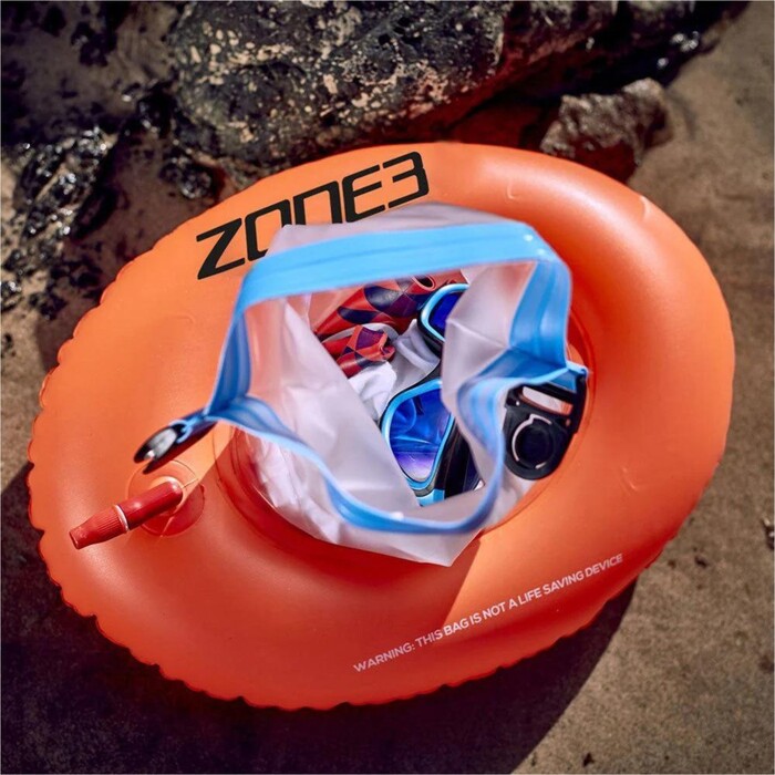 2024 ZONE3 Recycled On The Go Swim Safety Buoy SA24OGSB113 - Hi-Vis Orange